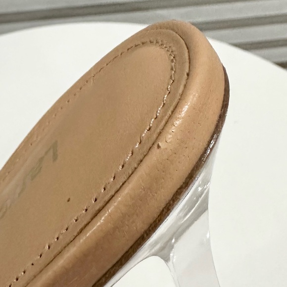 🌹LARROUDE🌹 Gloria Sandal In Tan Leather and Vinyl Size: 6 - Picture 10 of 13
